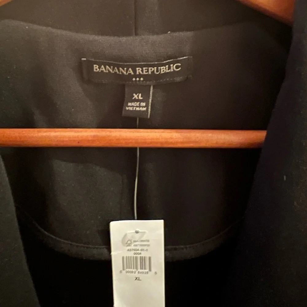 NEW Banana Republic Black Slim Shawl Collar Knit Blazer Sz XL Stretch Workwear - Picture 8 of 13